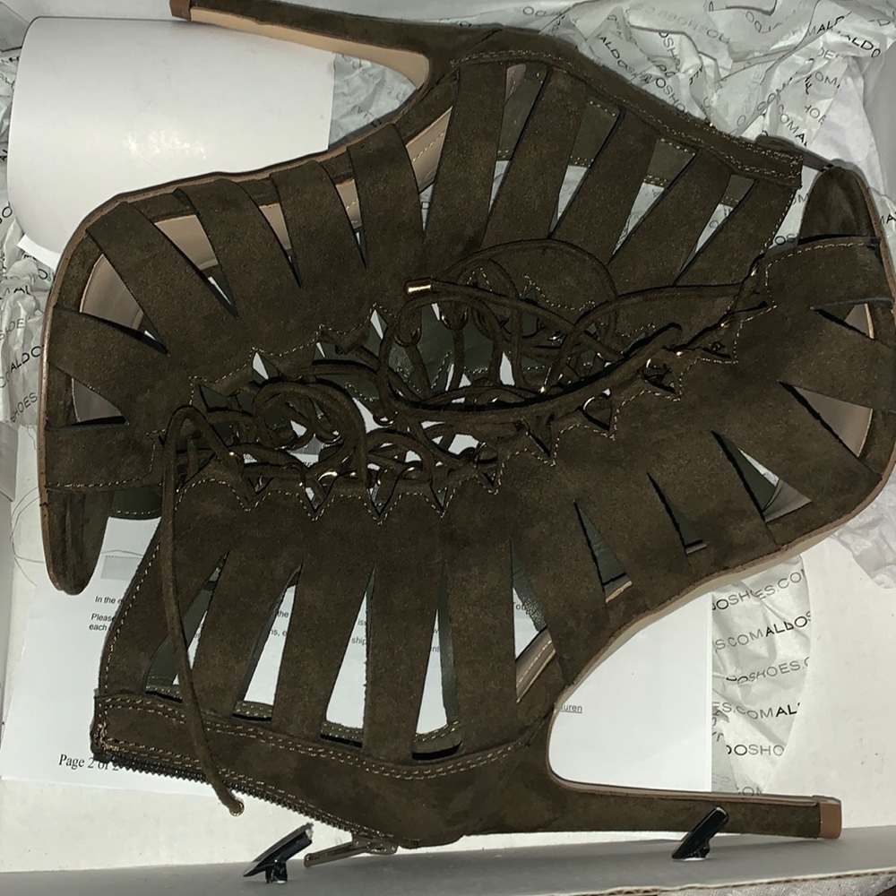 Aldo Green suede gladiator sandals